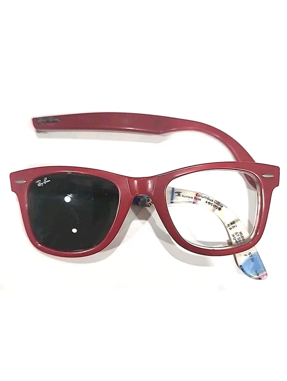 Ray Ban RB2140 1031 Broken Red Metro Train Stop Wayfarer Sunglasses Frame 50-22